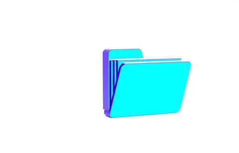 Turquoise Document folder icon isolated on white background. Accounting binde Stock Illustration