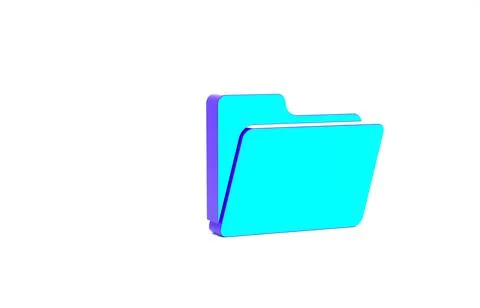 Turquoise Document folder icon isolated on white background. Accounting binde Stock-Illustration