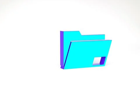 Turquoise Document folder icon isolated on white background. Accounting binde Stock-Illustration