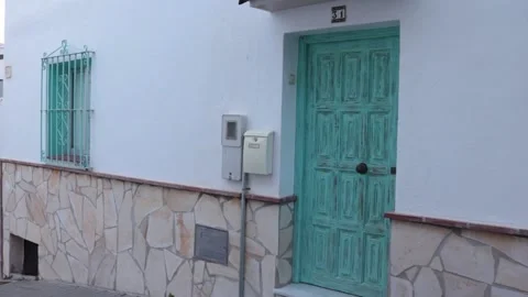 Turquoise door Stock Footage 238628760