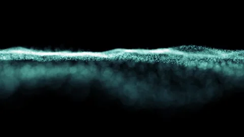 Turquoise dotted wave slow motion on black background Stock Footage 337571443