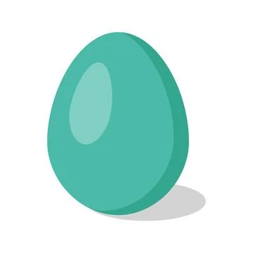 Turquoise Easter Egg. Cartoon flat style Vector illustration Stock Illustration