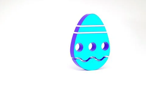 Turquoise Easter egg icon isolated on white background. Happy Easter. Minimal Stock Illustration
