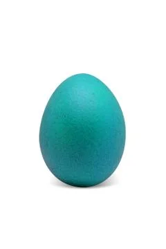 Turquoise easter egg isolated on white background Stock Photos