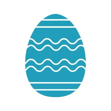 Turquoise easter egg with stripes and waves. Vector illustration Stock Illustration