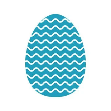 Turquoise easter egg with waves. Vector illustration Stock Illustration