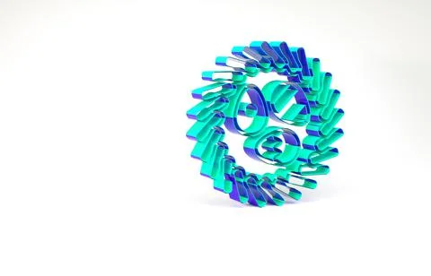 Turquoise Easter egg in a wicker nest icon isolated on white background. Happ Stock Illustration