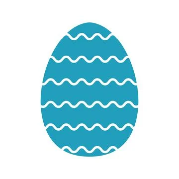Turquoise easter egg with wide waves. Vector illustration Stock Illustration