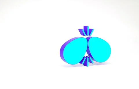 Turquoise Easter eggs icon isolated on white background. Two eggs cracking ea Stock Illustration