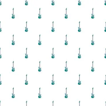 Turquoise electric guitars creating seamless music pattern background Stock Illustration