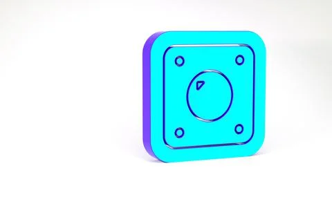 Turquoise Electric light switch icon isolated on white background. On and Off Stock Illustration