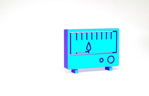 Turquoise Electrical measuring instruments icon isolated on white background. Illustrazione stock