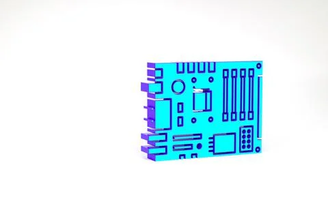 Turquoise Electronic computer components motherboard digital chip integrated  Stock Illustration