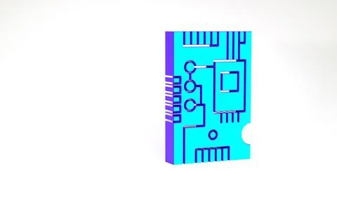 Turquoise Electronic computer components motherboard digital chip integrated  Stock-Illustration