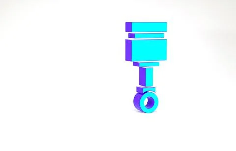 Turquoise Engine piston icon isolated on white background. Car engine piston  Stock Illustration