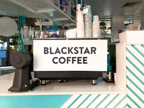 Turquoise Espresso machine Stock Photos