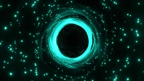 Turquoise Fantastic Light Vortex with glowing particles Background VJ Loop i Stock Footage 344096995