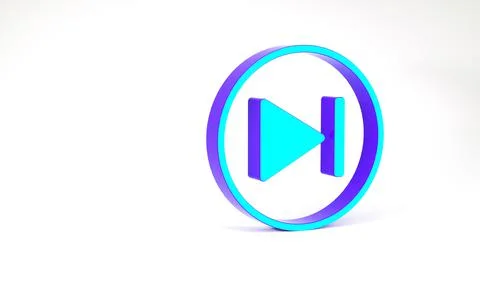 Turquoise Fast forward icon isolated on white background. Minimalism concept. Stock Illustration