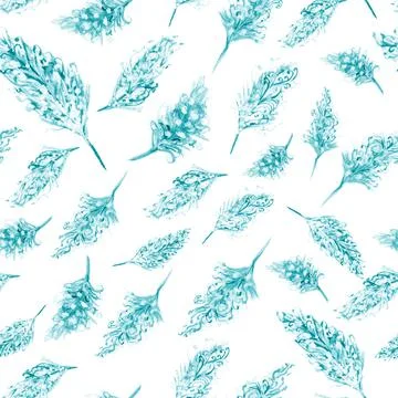 Turquoise feather pattern Stock Illustration