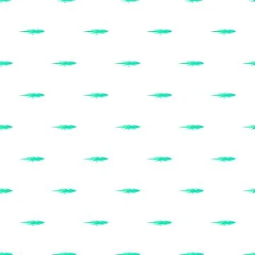 Turquoise feather seamless repeating pattern on white Stock Illustration