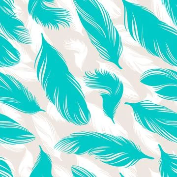Turquoise feathers Stock Illustration