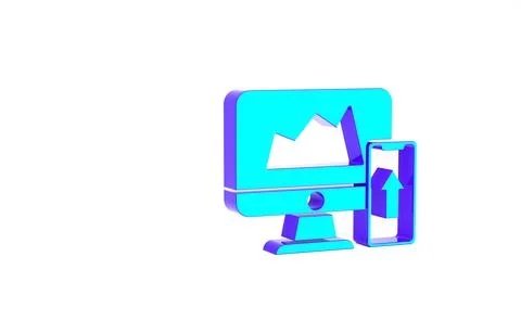 Turquoise Financial chart or graph on the computer monitor and mobile phone i Illustrazione stock