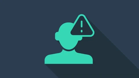 Turquoise Finding a problem in psychology icon isolated on blue background. 4K Stock Footage 167860753