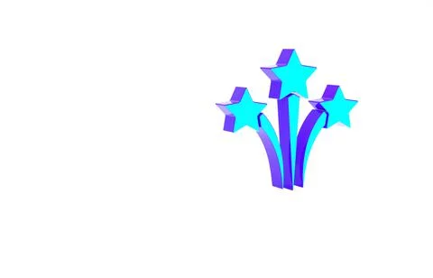 Turquoise Firework icon isolated on white background. Concept of fun party. E Stock Illustration