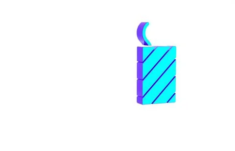 Turquoise Firework rocket icon isolated on white background. Concept of fun p Stock Illustration