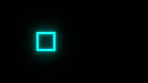 Turquoise Flashing Square Neon Elements Abstract Light Panel Background VJ L Stock Footage 344098126