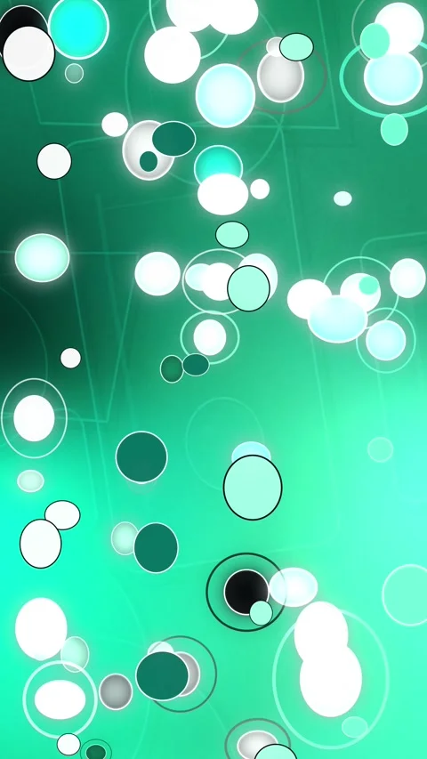 Turquoise floating circle background template in seamless loop with glowing Stock Footage 340340419