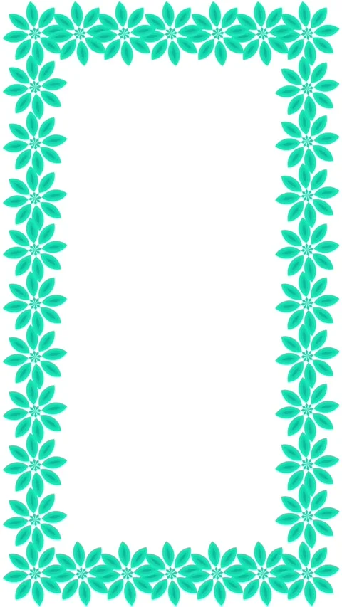 Turquoise flower frame animation Stock-Footage 309856286