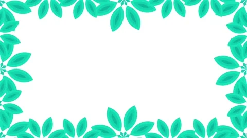 Turquoise flower frame horizontal Stock Footage 305853544
