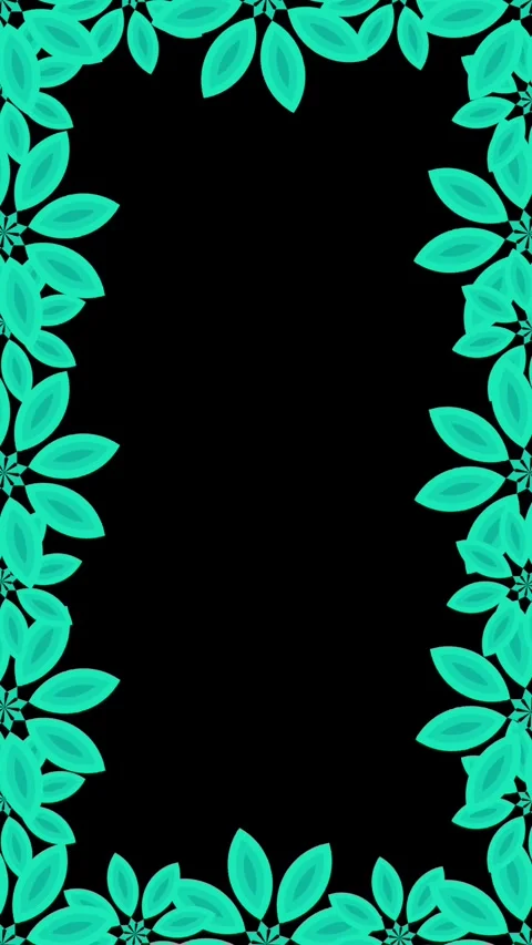 Turquoise flower frame vertical Stock Footage 305853473