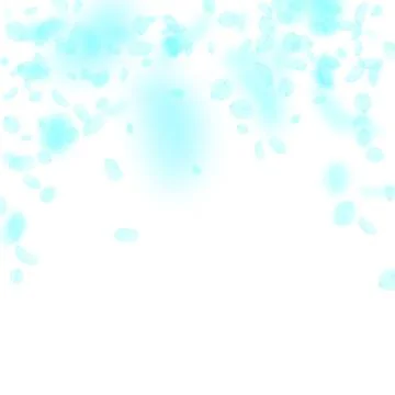 Turquoise flower petals falling down. Powerful rom Stock Illustration