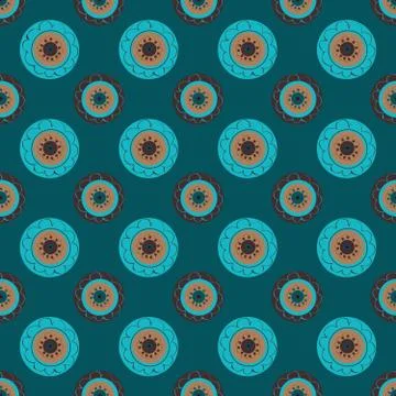 Turquoise flowers abstract seamless pattern background Stock-Illustration