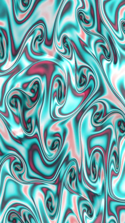 Turquoise Fluid Marble Swirl Loop Liquid Ink Abstract Motion Background Stock Footage 342986720