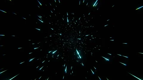 Turquoise Futuristic Hyperjump Interstellar Flight Background VJ Loop in 4K Stock-Footage 334717934