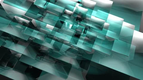 Turquoise geometric background, 3D rendering Illustrazione stock