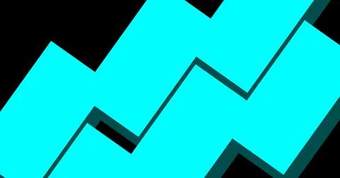 Turquoise geometric shape on black background for art banner concept Stock Illustration