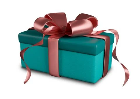 Turquoise gift box. Stock Illustration
