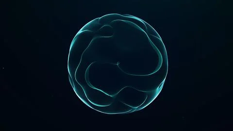 Turquoise glowing abstract orb on deep dark background with soft futuristic.. Stock Illustration