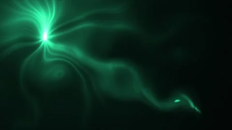 Turquoise glowing bright light with optical lens flares on black background Stock-Footage 296053748