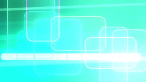 Turquoise gradient with rounded geometric frames and lines, Seamless Loop Stock Footage 341858383