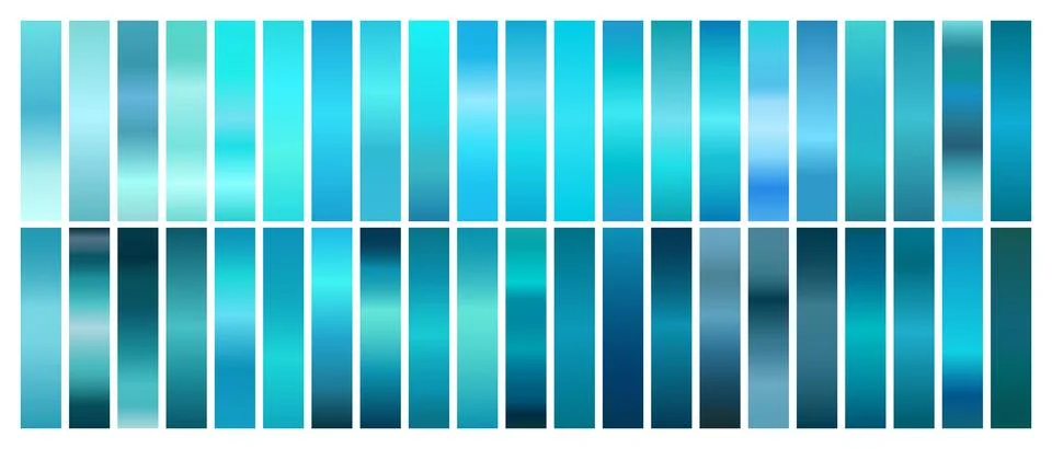 Turquoise Gradient Set for Light to Bright Colors Stock-Illustration
