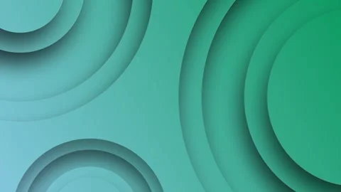 Turquoise green gradient background. space for text.3d cut circles. Stock Footage 274477533