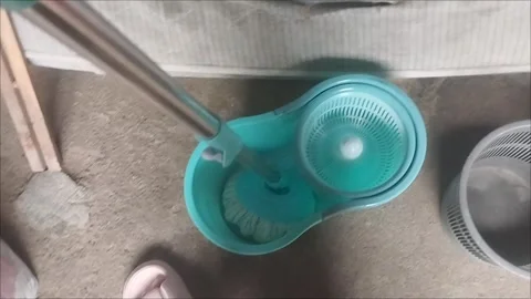 Turquoise green soft mop Stock Footage 291472926