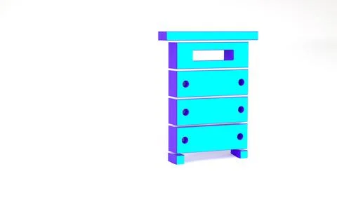 Turquoise Hive for bees icon isolated on white background. Beehive symbol. Ap Illustrazione stock