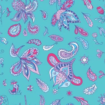 Turquoise Indian Wallpaper Stock Illustration