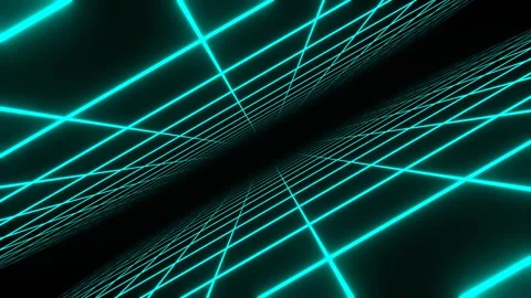 Turquoise Infinite Neon Grid Zone Background VJ Loop in 4K Stock Footage 310294130